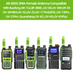 ABBREE AR-805S Mini Walkie Talkie Antenna SMA- Female Dual Band Long Range For Baofeng UV-5R Mini UV-21 PRO UV-32 Two Way Radio