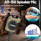 ABBREE AR-158 2 Pin Rechargeable Microphone Mic Adjustable Loud Speaker For Baofeng UV-5R UV-5R Mini UV-21 PRO UV-32 Ham Radios
