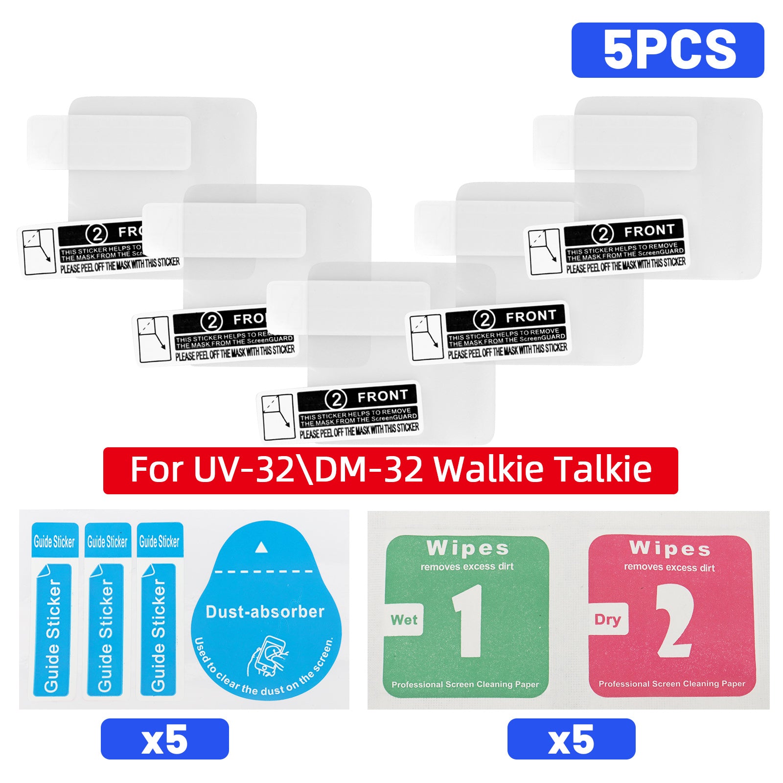 Baofeng UV-32 Screen Protector Cover Walkie Talkie Film Anti-Scratches Compatible With UV-32 DM-32 Two Way Ham Radio Accessories