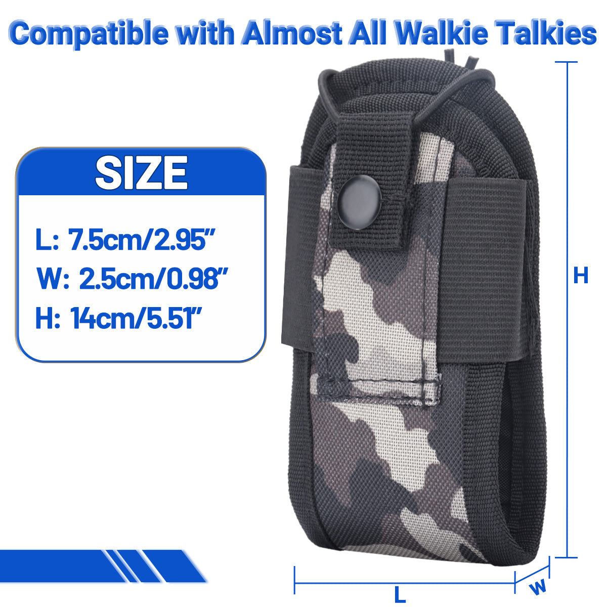 Tactical Walkie Talkie Pouch Oxford Molle Radio Pouch Holder Pocket Portable Outdoor Hunting Sports Waist Bag Interphone Holster