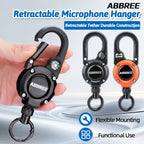 ABBREE Retractable Heavy Duty Pull Reel Carabiner Key Chains Strong Steel Wire Rope Buckle Outdoor Microphone Hanger Climbing