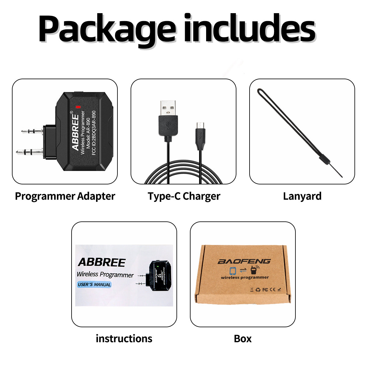 ABBREE Bluetooth Wireless Programmer for Walkie Talkie Plug & Play No Driver Issue Phone for UV5R BF888S Quansheng UVK5