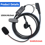 ABBREE Professional 2 Pin PTT Earpiece Headset Clear Audio Walkie Talkie Accessory for BF-888S UV-5R 5RM Referee Online Use
