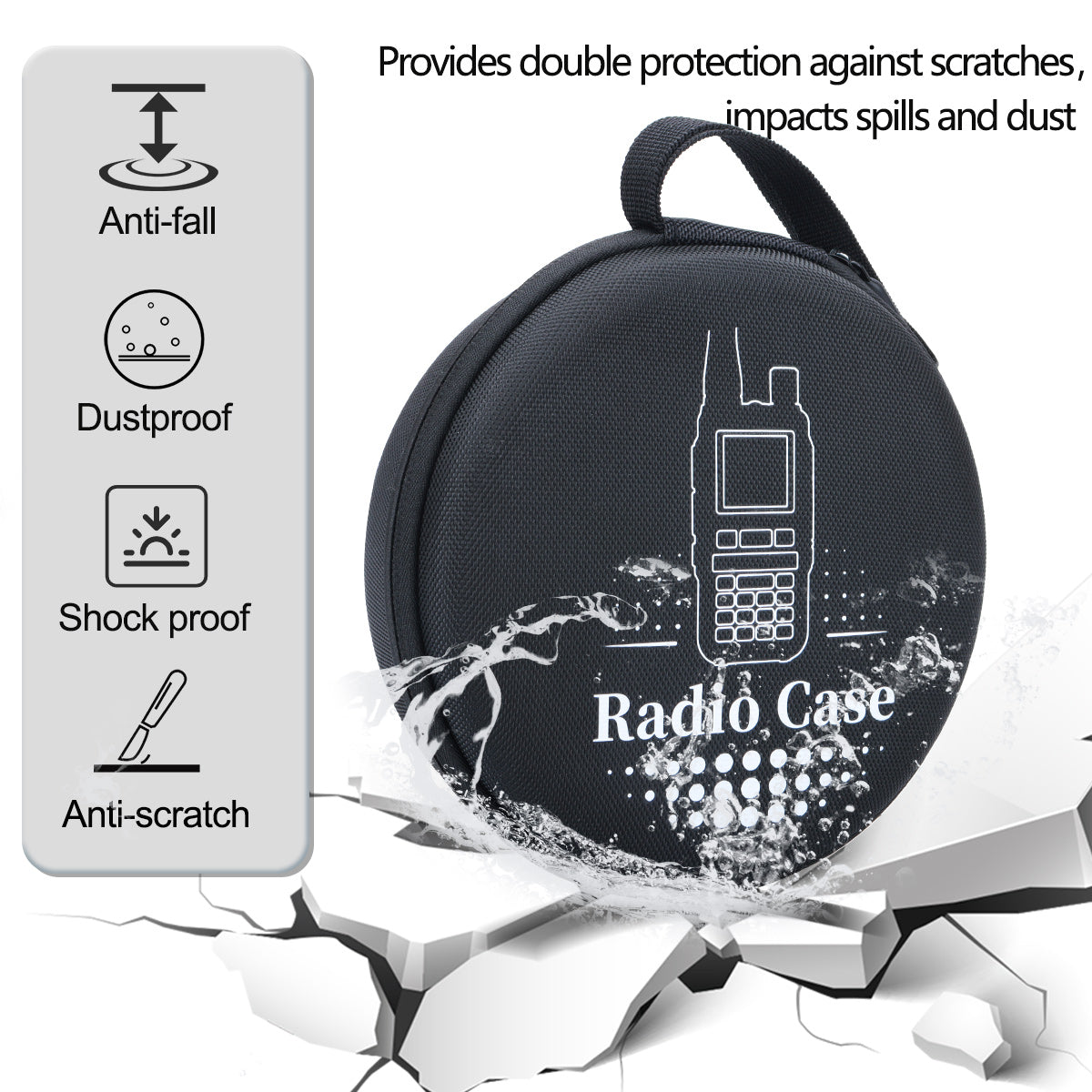 ABBREE UV-5R Mini Walkie Talkie Carrying Bag Dustproof Round Radio Case Camping Couple for Baofeng UV-5R Mini Mini-5 Ham Radio