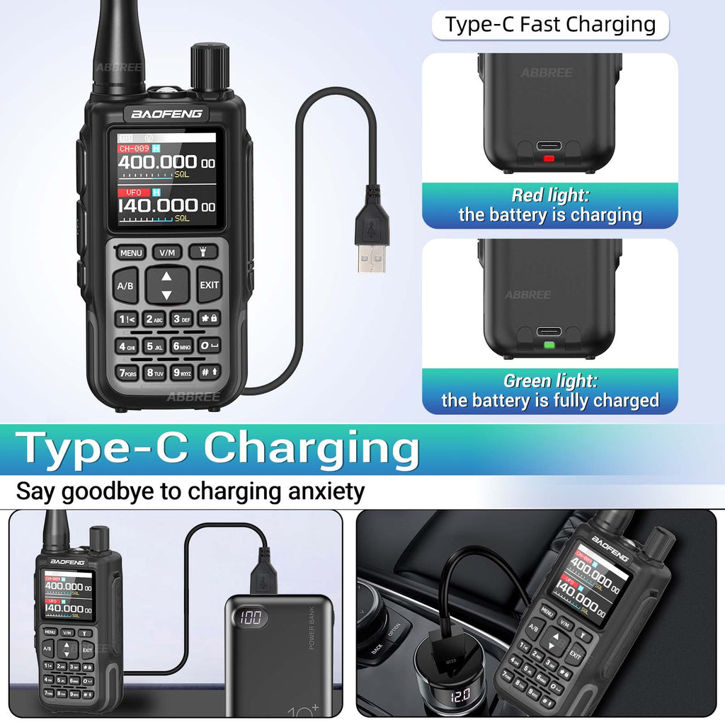 BAOFENG MINI 5 Walkie Talkie 2200mAh Battery APP Bluetooth Programming Long Range Dual PTT Newly Upgraded UV-5R MINI Ham Radio