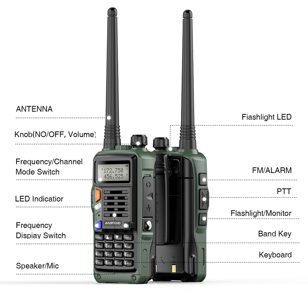 BAOFENG UV-S9 Plus V2 10W Powerful Handheld UHF VHF Dual Band Long Range Waterproof Walkie Talkie Ham Two Way Radio