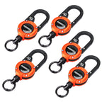 ABBREE Retractable Heavy Duty Pull Reel Carabiner Key Chains Strong Steel Wire Rope Buckle Outdoor Microphone Hanger Climbing