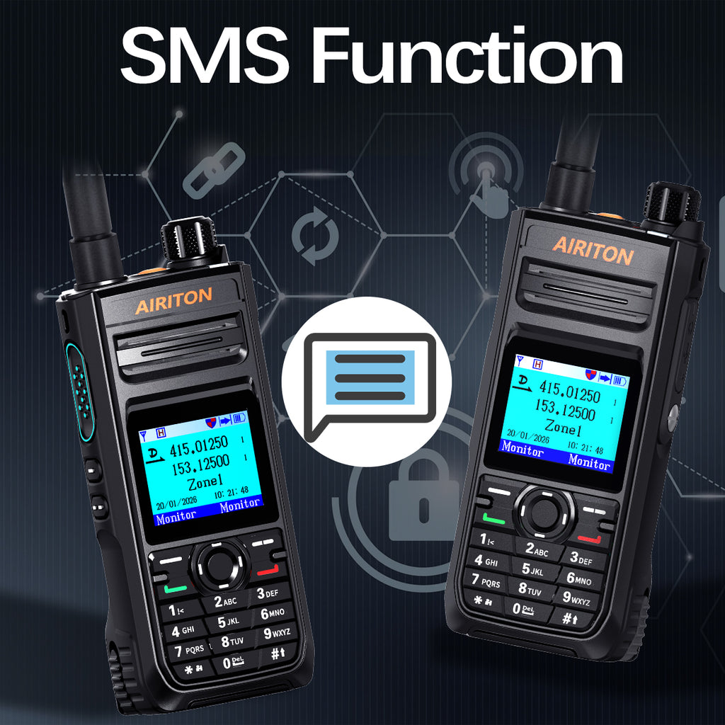 AIRITON DM-188 DMR Digital Analog Walkie Talkie 10W IP68 Waterproof AES256 SMS 3000mAh Dual Band Two Way Ham Radio DM1701 DM-32