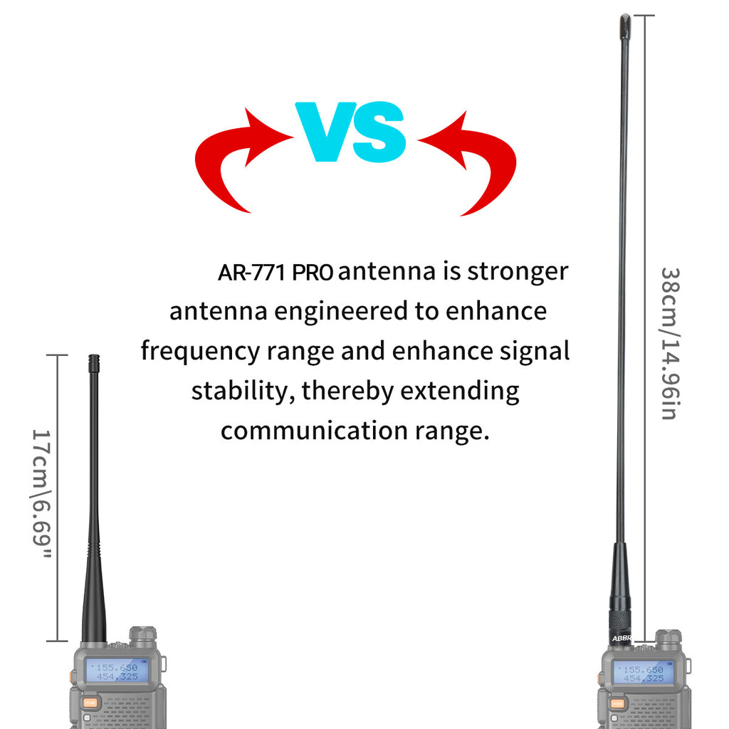 ABBREE AR-771 PRO SMA-Female VHF UHF Dual Band Antenna For Walkie Talkie Baofeng UV-5R UV-21 k6 Quansheng UV K5 (8) Ham Radio