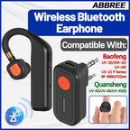 ABBREE BT-E2 Walkie Talkie Wireless Headset 2.4G Earphone Noise Reduction 2 Pin for Baofeng Quansheng Two Way Radio