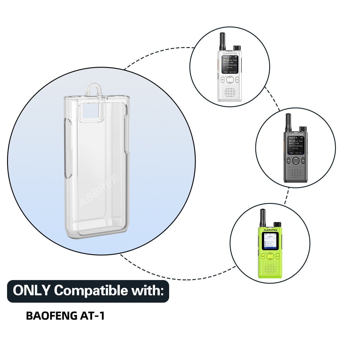 ABBREE Transparent Walkie Talkie Protective Case High Quality TPU Material Drop Protection Dustproof for Baofeng AT1 POC Radio