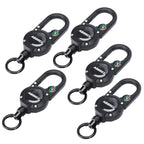 ABBREE Retractable Heavy Duty Pull Reel Carabiner Key Chains Strong Steel Wire Rope Buckle Outdoor Microphone Hanger Climbing