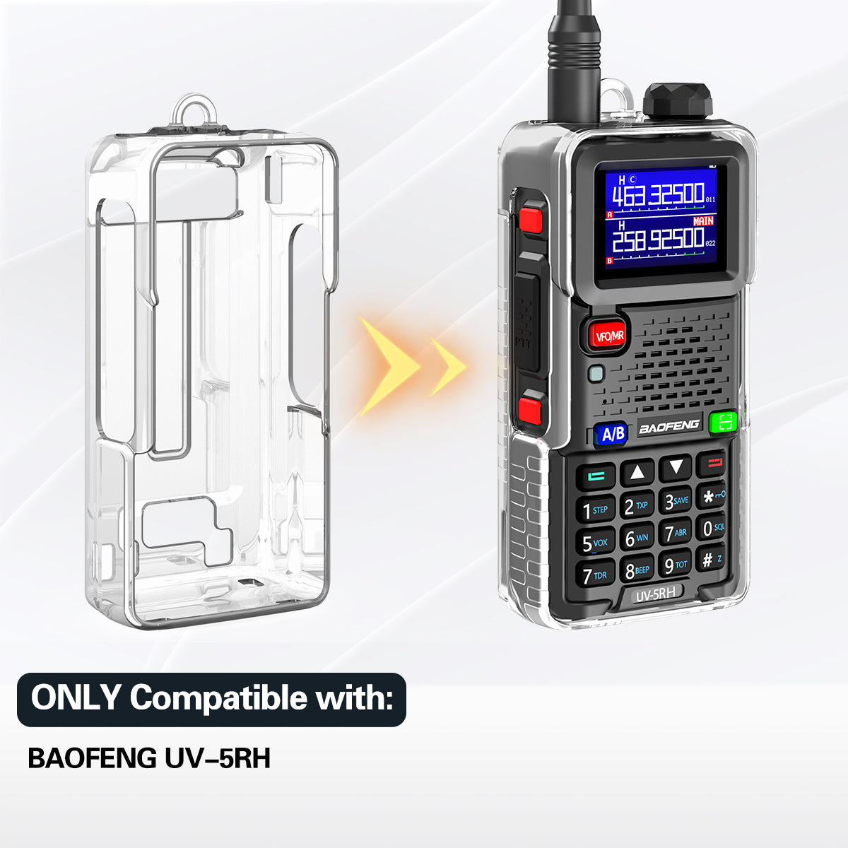 ABBREE Thin Clear Two Way Radio Case Soft TPU High Quality Transparent Dust Fall Protection Exclusive for UV-5RH Handheld Radio