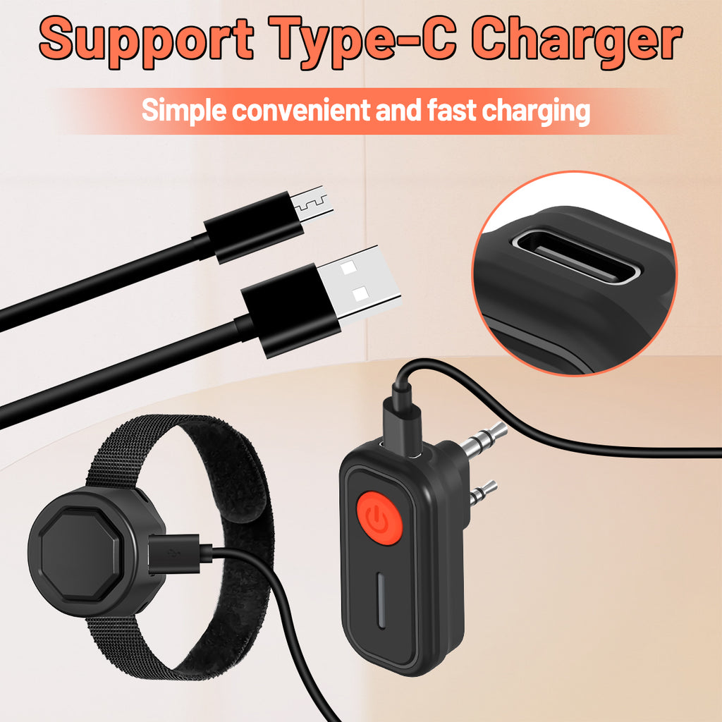 ABBREE BT-E2 Walkie Talkie Wireless Headset 2.4G Earphone Noise Reduction 2 Pin for Baofeng Quansheng Two Way Radio