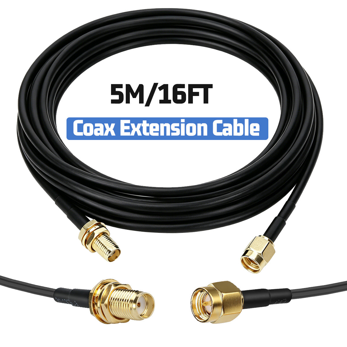 ABBREE SMA Male to Female RG174 Coaxial Extension Cable 3M 5M 10M WiFi Antenna RF Coax Pigtail for Router Network Card