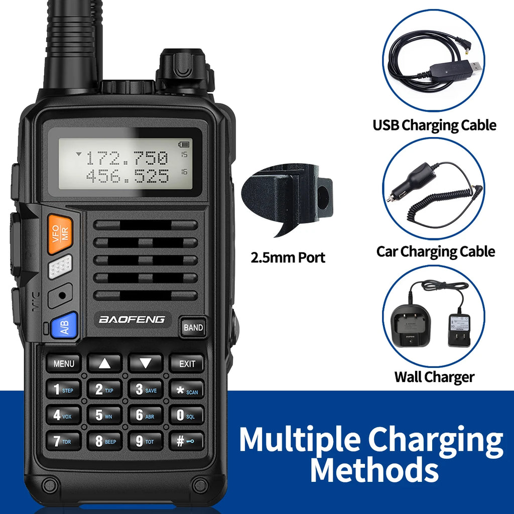 Baofeng 10W Walkie Talkie UV-S9 PLUS Dual Band Tri Power Long Range High Power UV-S9 Upgrade UV 5R PLUS Ham Two Way Radio