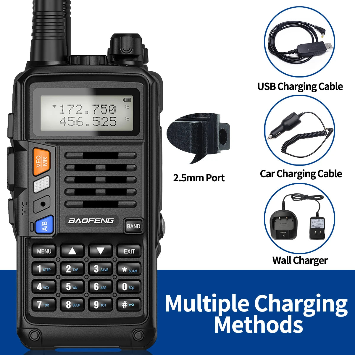 Baofeng 10W Walkie Talkie UV-S9 PLUS Dual Band Tri Power Long Range High Power UV-S9 Upgrade UV 5R PLUS Ham Two Way Radio