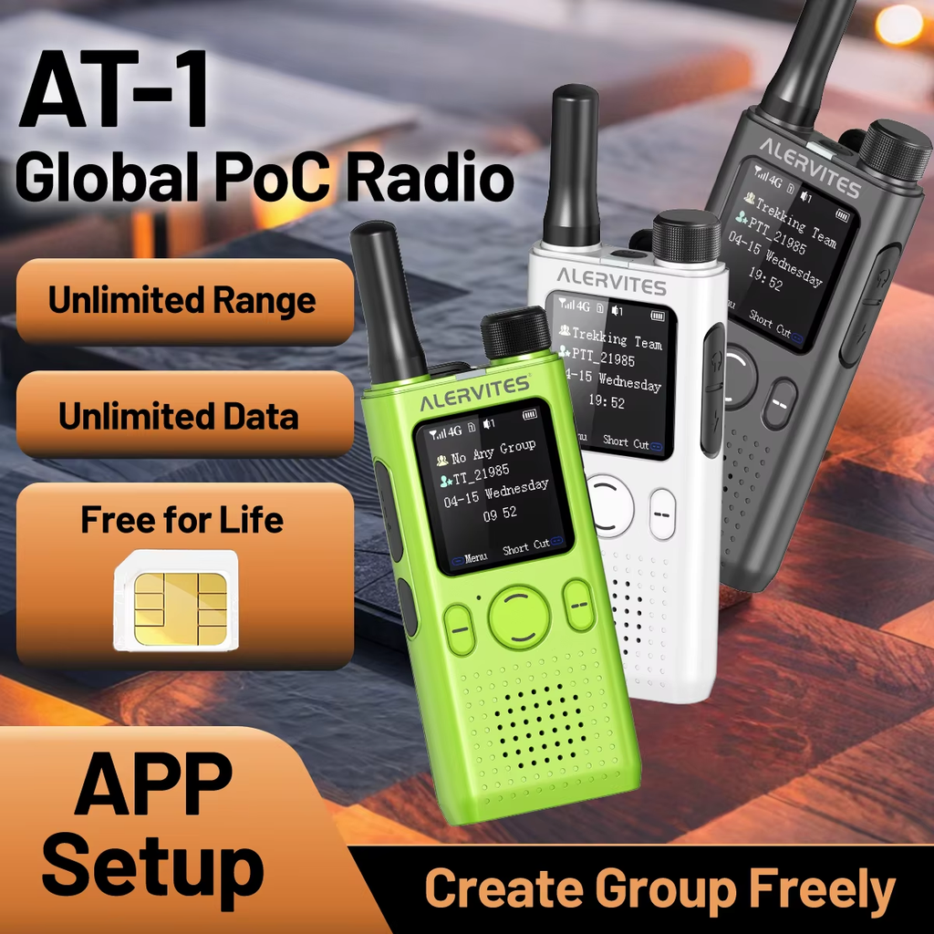 Baofeng AT1 POC Walkie Talkie Free Unlimited Data EU/US Worldwide Communication Phone Group Setting Portable 4G/5G Two Way Radio