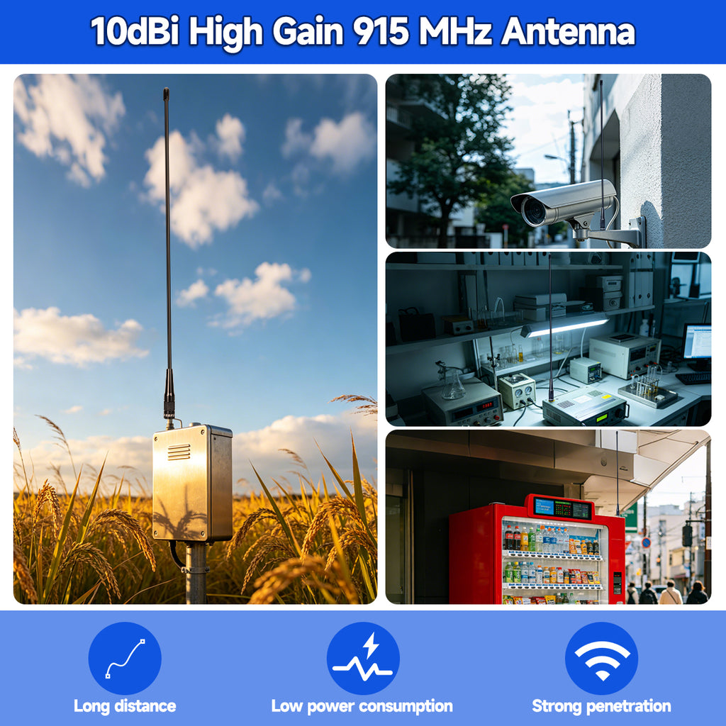 ABBREE AR-915 V1 V2 915MHz High Gain Omni Antenna SMA Male UHF Long Range for LoRa IoT Module Indoor Outdoor Communication