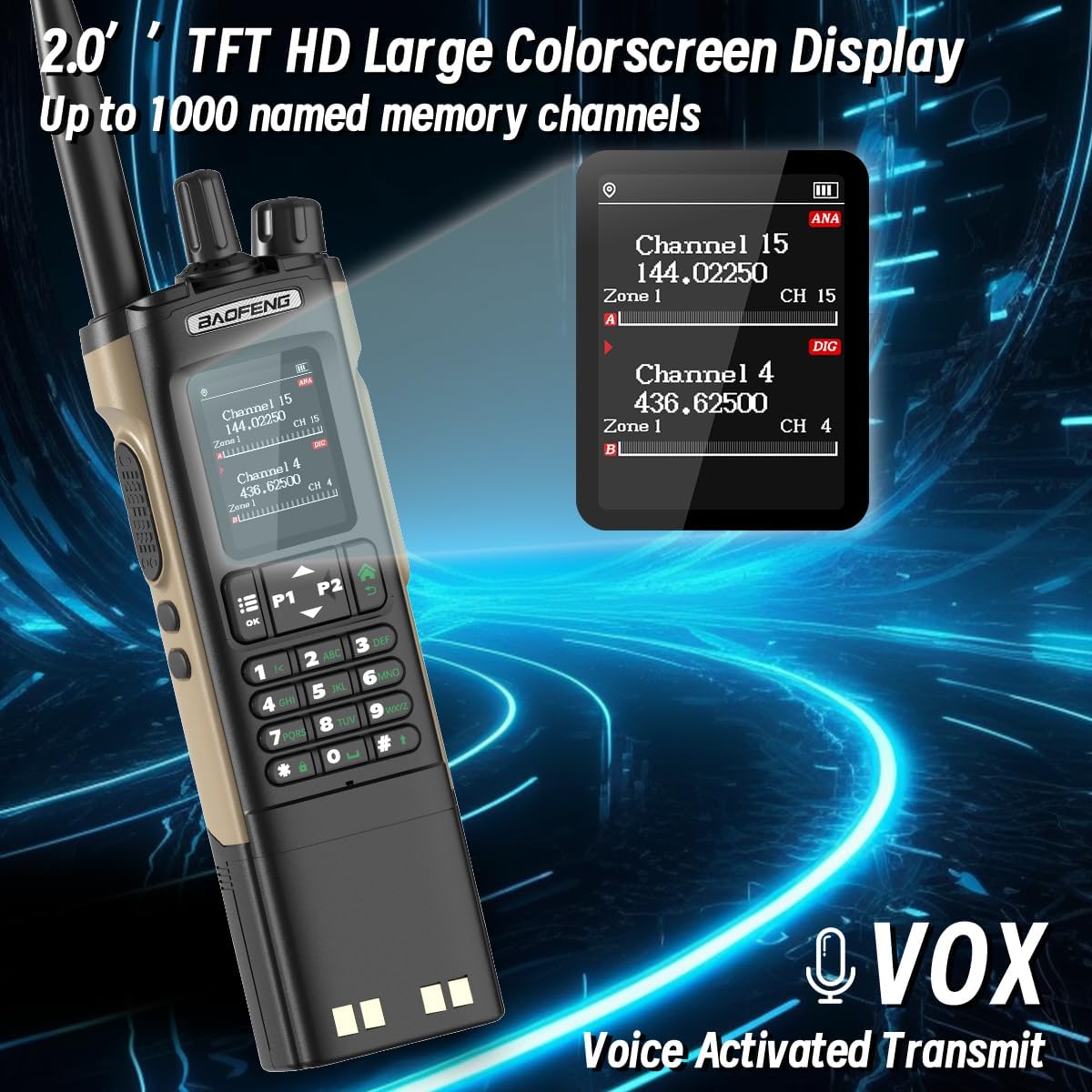 BAOFENG Digital Walkie Talkie DM-32 DMR | Upgraded 3800mAh Battery GPS | Dual Time Slot Air Band APRS For UV-5R UV-32 Ham Radio