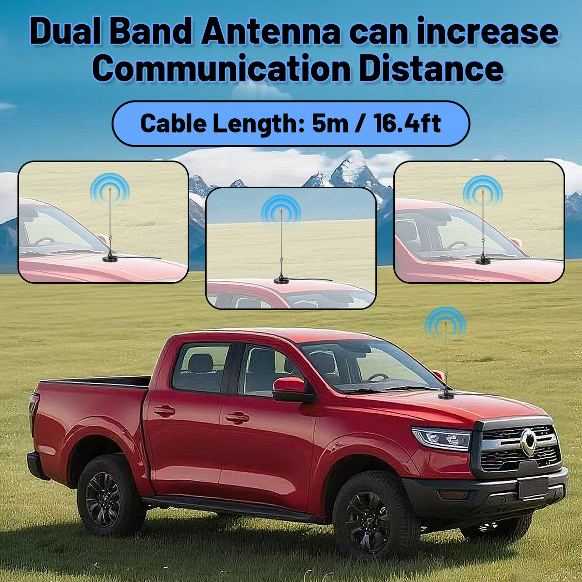 ABBREE AD-109 Mobile Radio Antenna Magnetic Dual Band VHF UHF PL259 Connetor For Car Radio