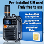 (Lifetime Free) Airiton Walkie Talkies Fast Radio Unlimited Range Nationwide Long Distance Handheld 4G LTE POC Two Way Radio Rapid Push to Talk Over Cellular Radio Long Range (2 with SIM Card)