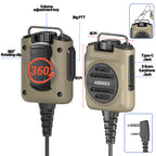 ABBREE AR-158 2 Pin Rechargeable Microphone Mic Adjustable Loud Speaker For Baofeng UV-5R UV-5R Mini UV-21 PRO UV-32 Ham Radios