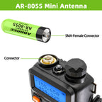 ABBREE AR-805S Mini Walkie Talkie Antenna SMA- Female Dual Band Long Range For Baofeng UV-5R Mini UV-21 PRO UV-32 Two Way Radio