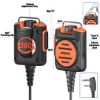 ABBREE AR-158 Rechargeable Microphone Speaker Mic Adjustable Volume Compatible With Baofeng UV-5R Mini UV-21 PRO UV-32 Ham Radio