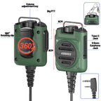 ABBREE AR-158 Rechargeable Walkie Talkie Microphone Speaker Volume Adjust Type-C Charging for Baofeng UV 5R MINI Quansheng UV K5