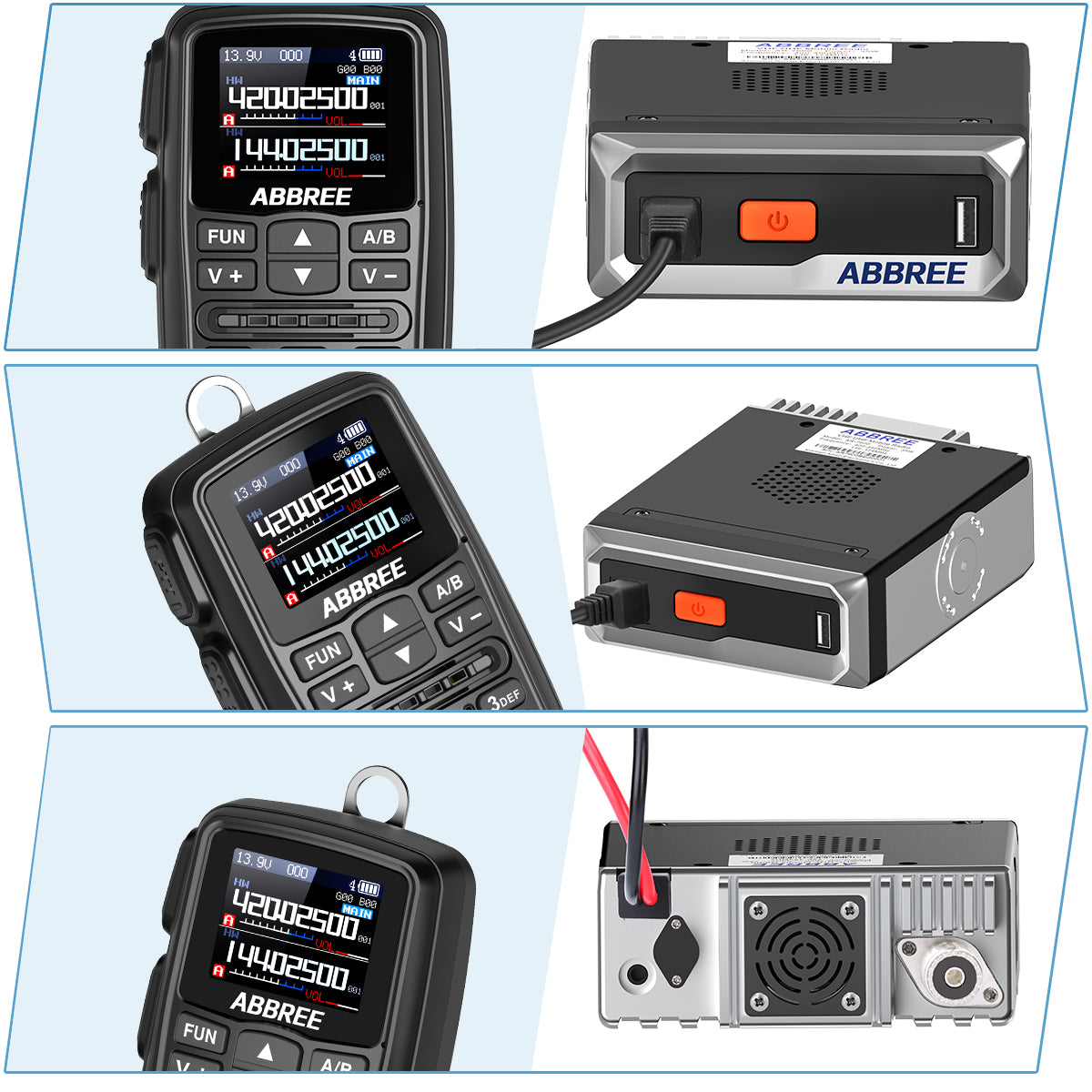 ABBREE AR-7600 V1 V2 Mini Mobile Radio Multi Band FM AM VHF UHF Wireless Copy Frequency Long Range V2 Add GPS With Speaker Mic