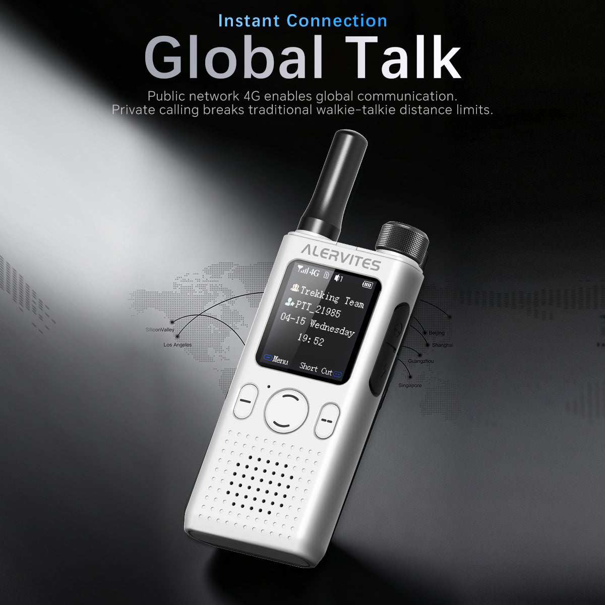 ALERVITES AT1 POC Radio Global 4G/5G Network Walkie Talkie Create Groups Freely Phone APP Settings Unlimited Distance  For Baofeng Portable USB Charge Ham Radio