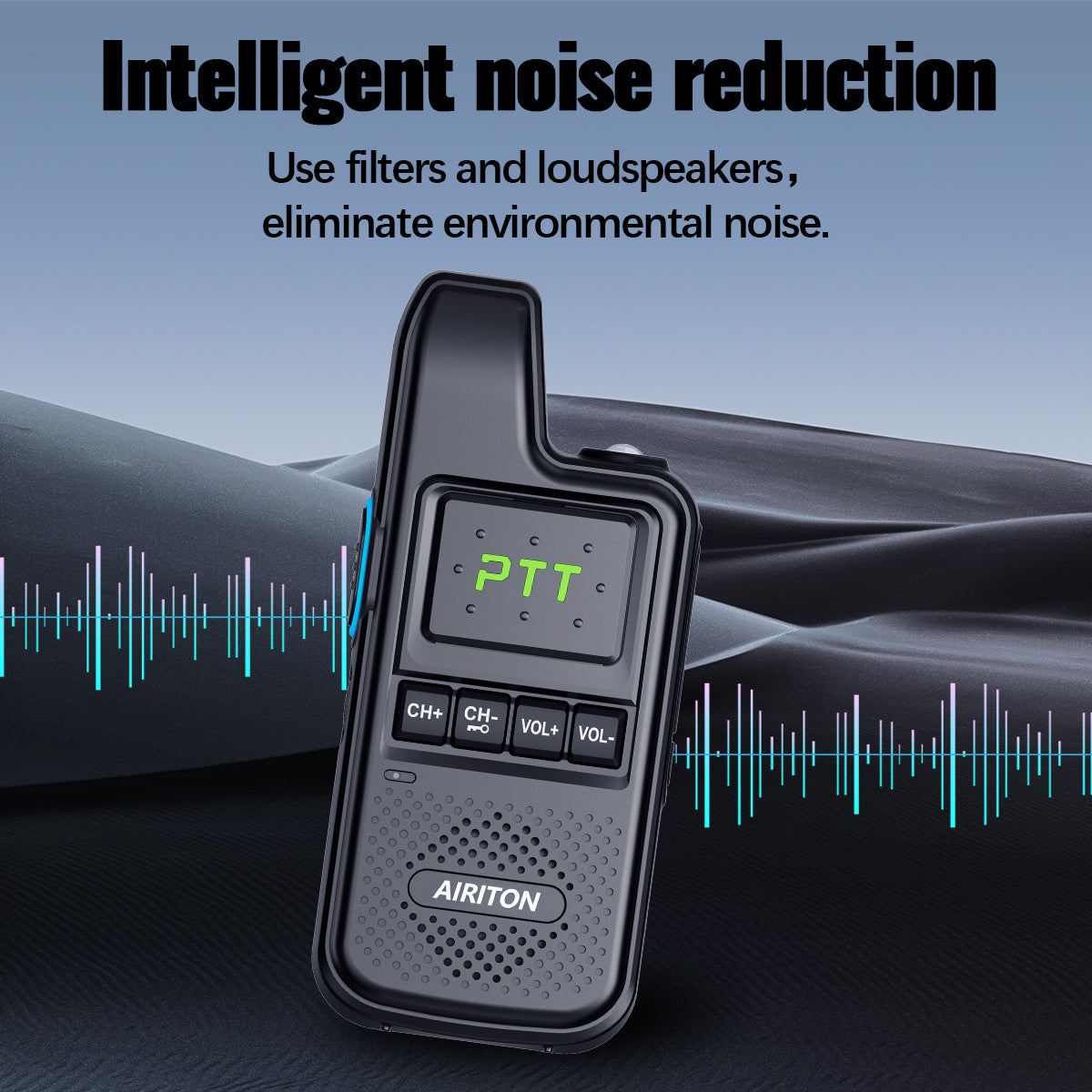 AIRITON AI-828C Mini Walkie Talkie Dual PTT Wireless Copy Frequency HD Sound Portable UHF 16 Channels Long Range Ham Radio