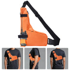 ABBREE PT-17 Large Capacity Waterproof Walkie Talkie Carry Bag Fashion Orange L Shape Lightweight Portable Adjustable Chest Bag