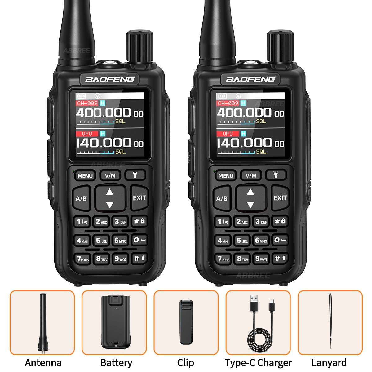 Baofeng Mini 5 Walkie Talkie Upgrade 5R Mini Bluetooth Programming Wireless Copy Frequency Full Band Type-C Long Range Ham Radio
