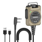 ABBREE AR-158 2 Pin Rechargeable Microphone Mic Adjustable Loud Speaker For Baofeng UV-5R UV-5R Mini UV-21 PRO UV-32 Ham Radios