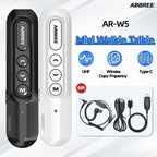 ABBREE AR-W5 Collar Clip Mini Walkie Talkie Wireless Copy Frequency 8 Volume Adjustment 20CH Type-C Chager UHF Handsfree Radio