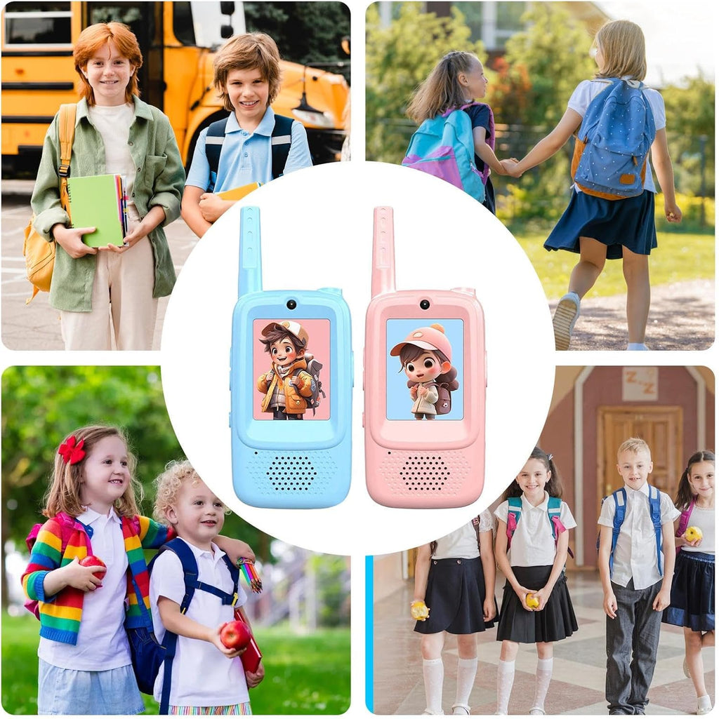 2PCS AIRITON JK300 Children's Video Walkie Talkies Selfie Send Voice Photo Emoticons For Kids Gift Boys Girls JK200 New upgrade