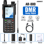 ABBREE AR-880 DMR Digital Walkie Talkie 10W IP67 Waterproof Dual Mode Analog Dual Band AES256 Dual Time Slot SMS VOX Ham Radio