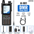 AIRITON AI-881 DMR Walkie Talkie IP67 Waterproof 10W High Power Dual Time Slot Large Color Screen VOX Two Way Radio