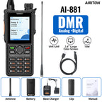 AIRITON AI-881 DMR Walkie Talkie IP67 Waterproof 10W High Power Dual Time Slot Large Color Screen VOX Two Way Radio