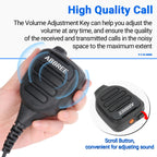 ABBREE AR-850 Speaker Mic Walkie Talkie Volume Adjustable IP54 Waterproof Compatible With Baofeng UV-5R UV-39 BF-888S Ham Radio