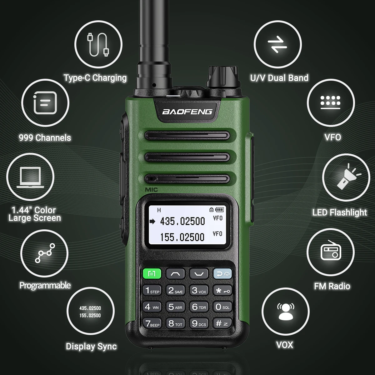 BaoFeng UV-13 PRO V1 V2 High Power Multi Band Walkie Talkie Type C Charger Long Range UV-13 UV-5R Transceiver Ham Two Way Radio