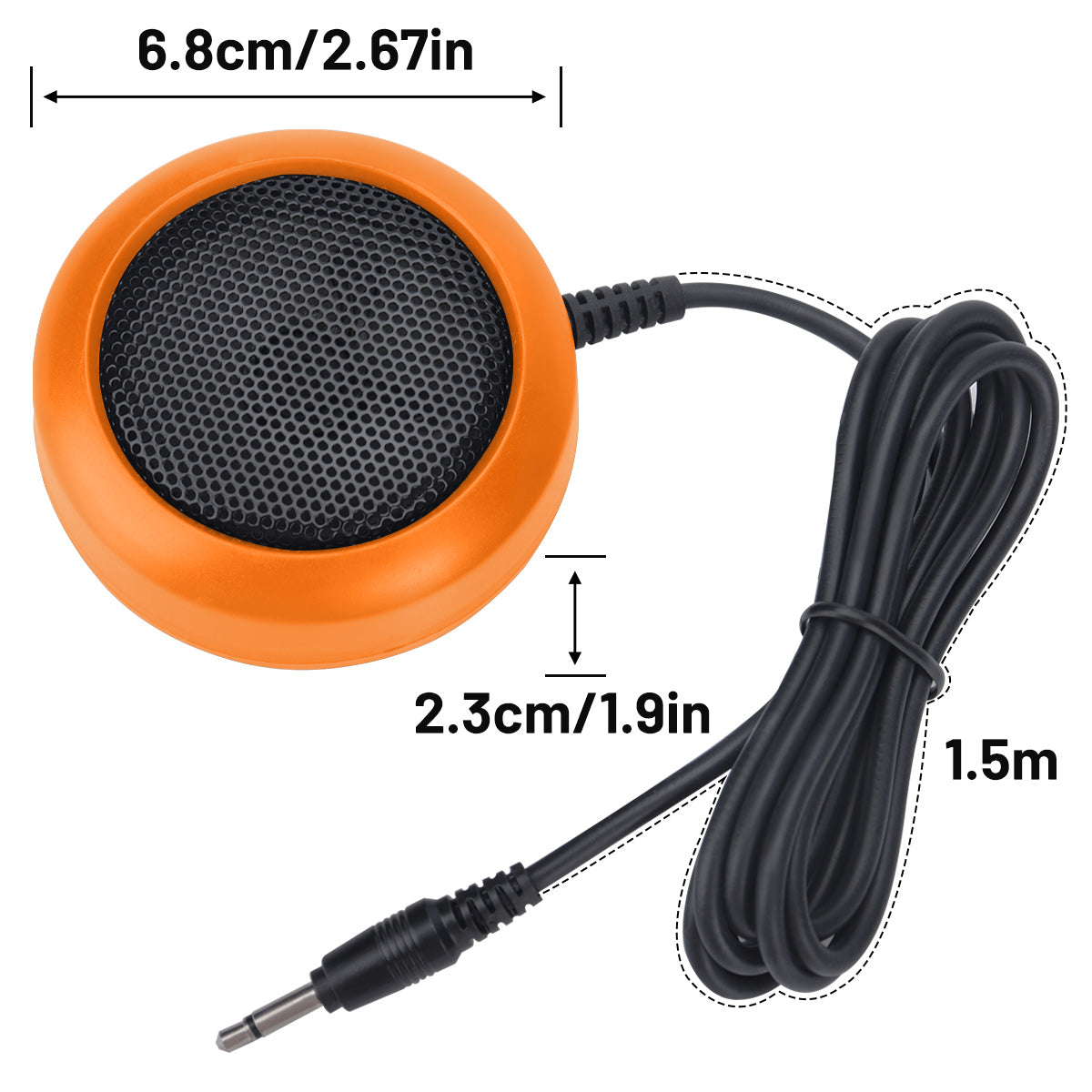 ABBREE KES-4 Car Radio Mini External Speaker Lounder Clear Sound with 3.5mm Plug Power Cord for CB Radio Stations Mobile Radio