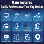 BAOFENG GM‑32 GMRS Handheld Two Way Radio Repeater‑Capable GMRS Walkie Talkie NOAA Weather Alert USB‑C Rechargeable VOX Handheld Radio