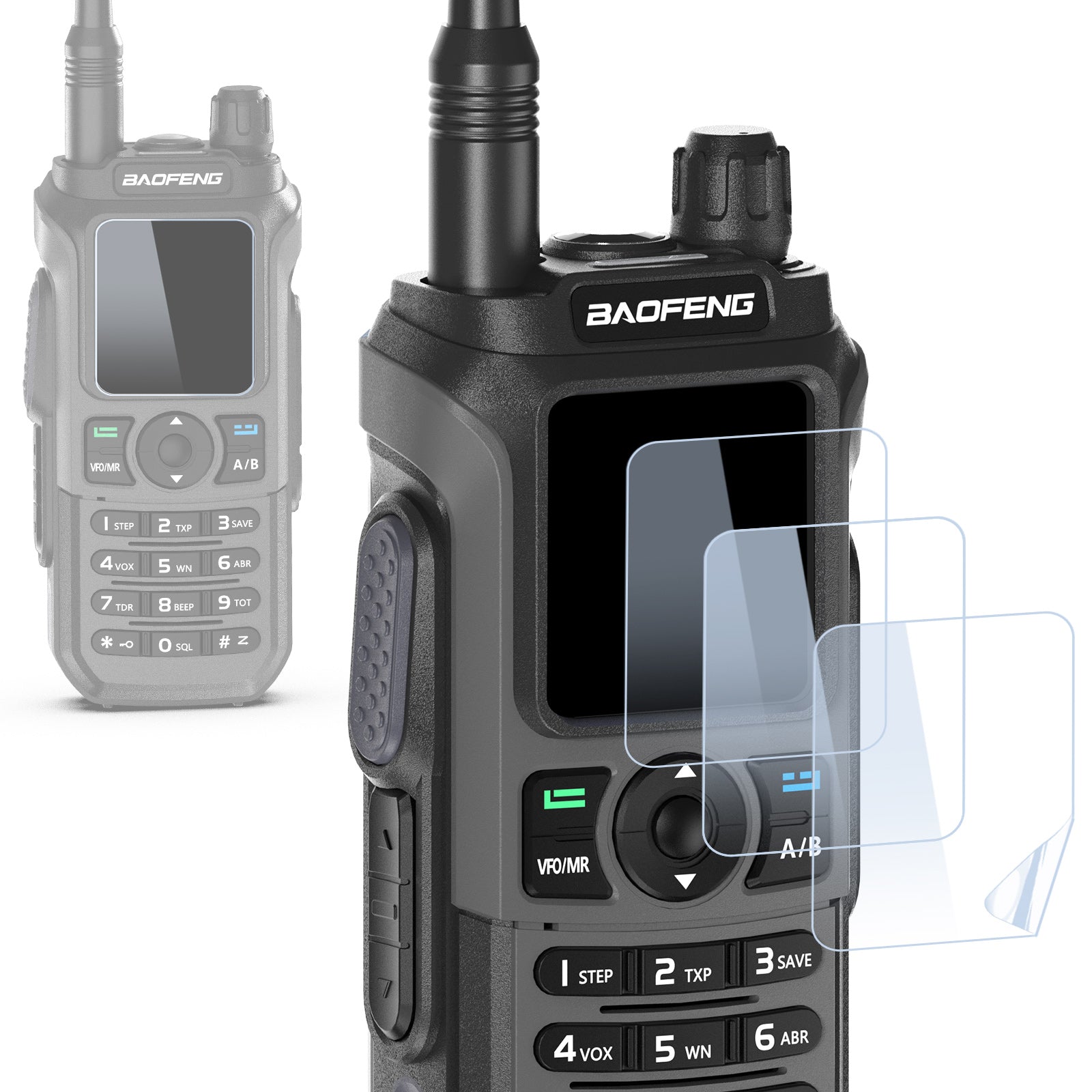 Baofeng UV-21 PRO V2 Screen Protector Case Friendly Cover Walkie Talkie Film HD Clear Shockproof For UV-21 PRO GPS V4 Ham Radio
