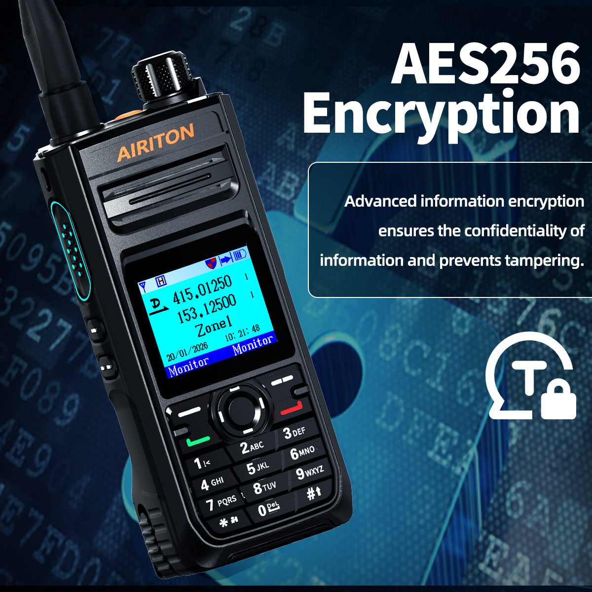 AIRITON DM-188 DMR Digital Analog Walkie Talkie 10W IP68 Waterproof AES256 SMS 3000mAh Dual Band Two Way Ham Radio DM1701 DM-32