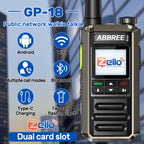 ABBREE GP-18 2G/3G/4G Zello Walkie Talkie Dual Sim Card Slots Global POC Android Bluetooth WIFI Unlimited Distance Network Radio