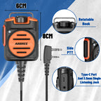 ABBREE AR-158 Rechargeable Microphone Speaker Mic Adjustable Volume Compatible With Baofeng UV-5R Mini UV-21 PRO UV-32 Ham Radio