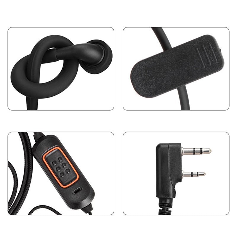 ABBREE 780 Headset Mic earphone For BaoFeng UV-5R UV-5RH UV-21 PRO UV32 Quansheng UV-K6 Walkie Talkie Two Way Radio Accessories